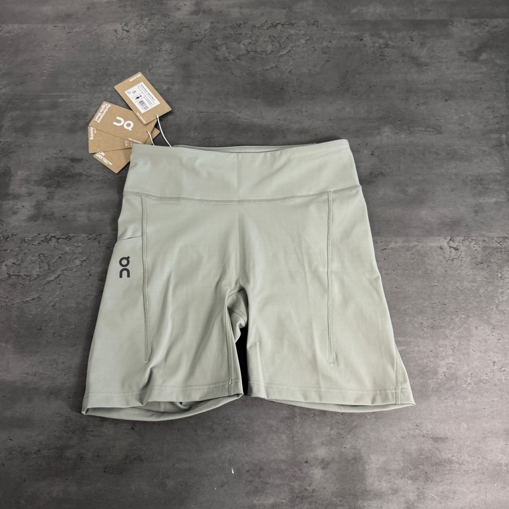 On Running Cloud Performance Tights Short Womens S Tin Sage Green 6in Inseam NEW